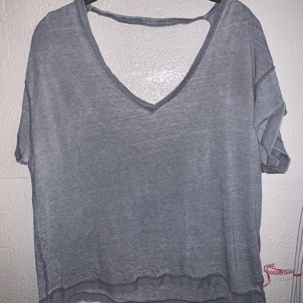 COPY - free people light blue/grey tshirt